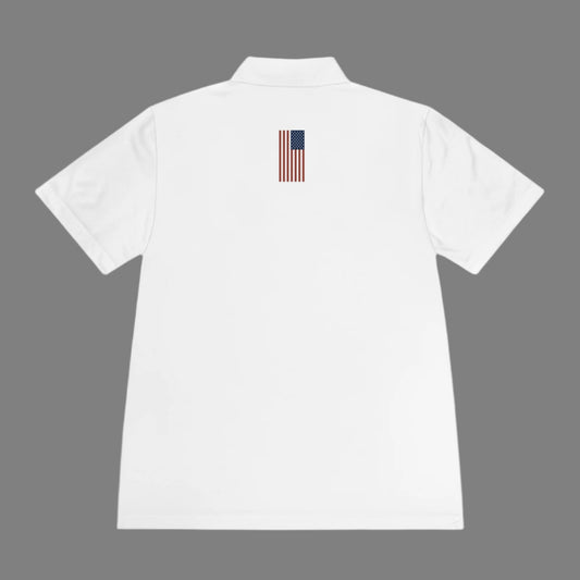 USA American Flag Men's Sport Polo Shirt - Patriotic Golf Polo