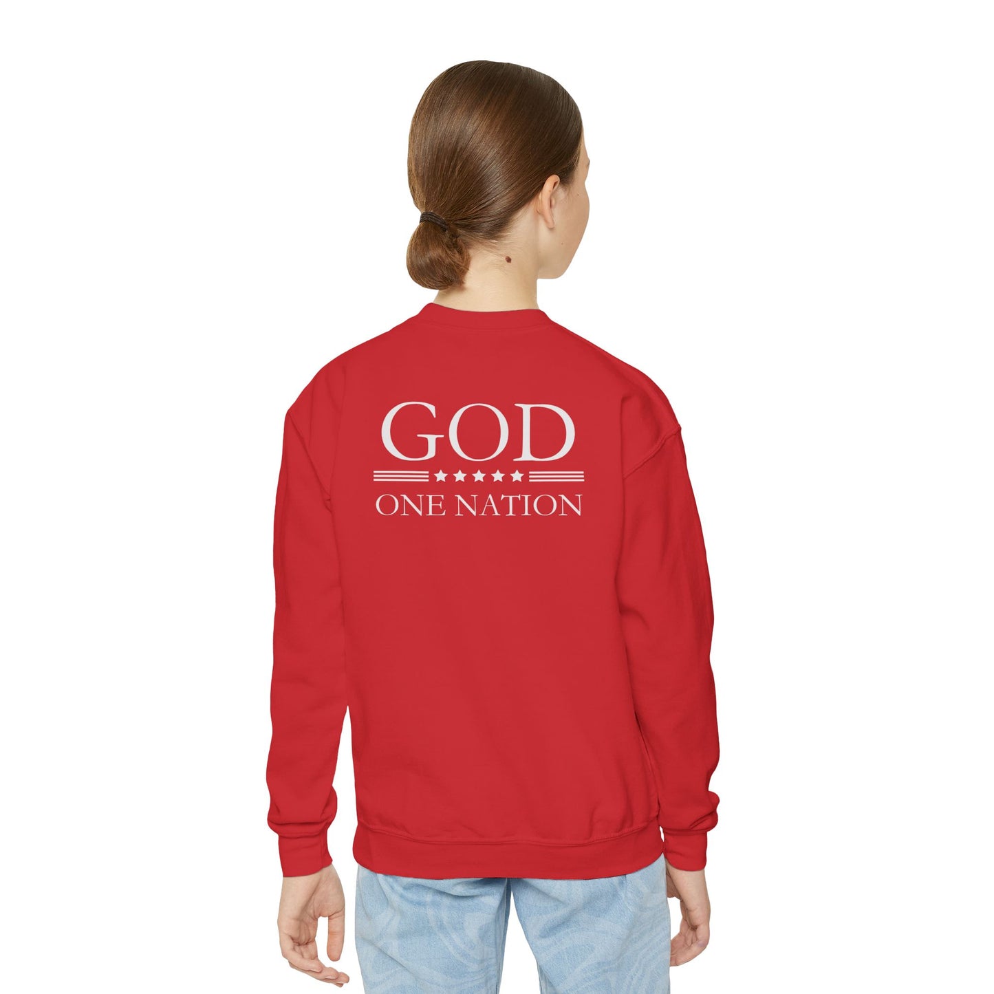 Kids One Nation Under God 1776 Crewneck Sweatshirt