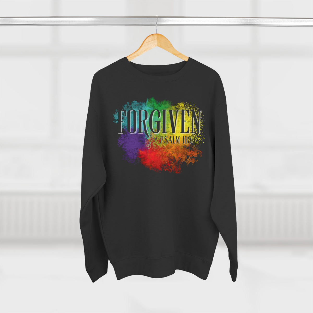 Experience the ultimate comfort and style with our Forgiven Christian Crewneck Super Soft Sweatshirt. This Psalm 103 inspired sweatshirt will not only keep you warm, but also add a splash of color to your wardrobe. Embrace forgiveness and show your faith with this must-have piece.