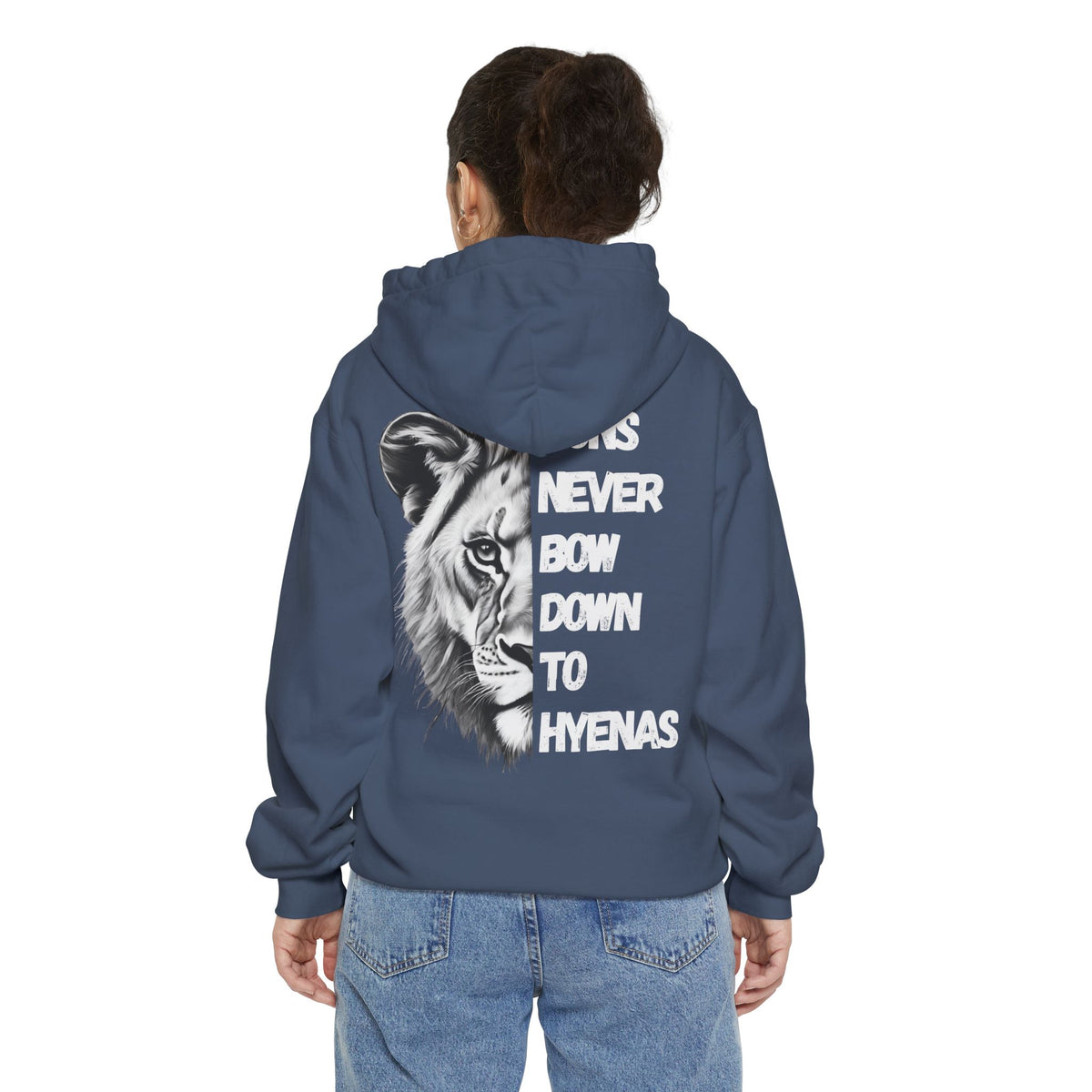 Lions Never Bow Down To Hyenas Adult Premium Hoodie