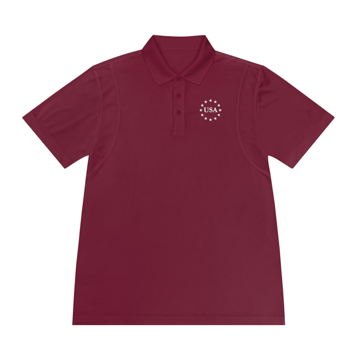 USA American Flag Men's Sport Polo Shirt - Patriotic Golf Polo