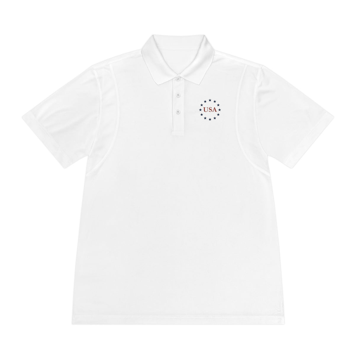USA American Flag Men's Sport Polo Shirt - Patriotic Golf Polo