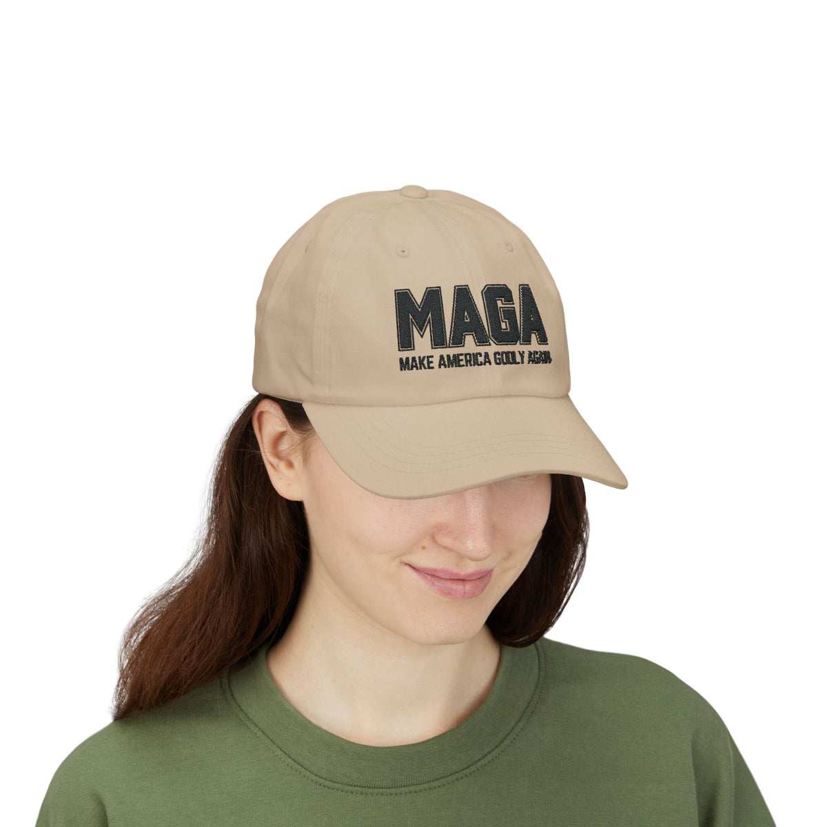 Make America Godly Again Classic Hat. Black Embroidered Design