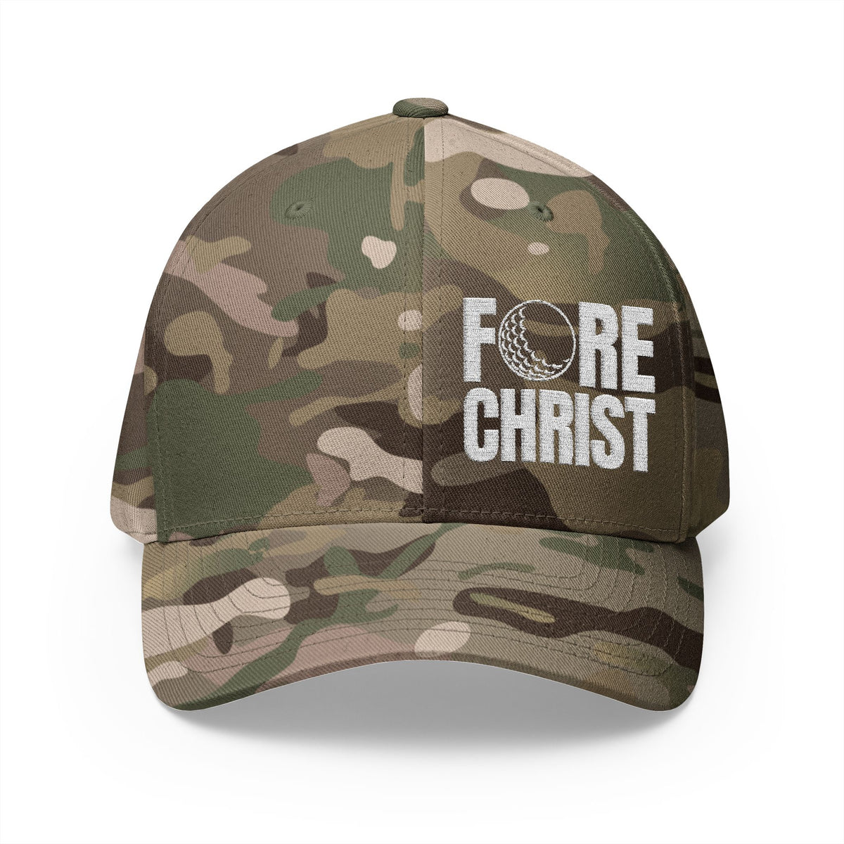 Fore Christ Embroidered Golf Hat - Fitted Hat for Christian Golfers
