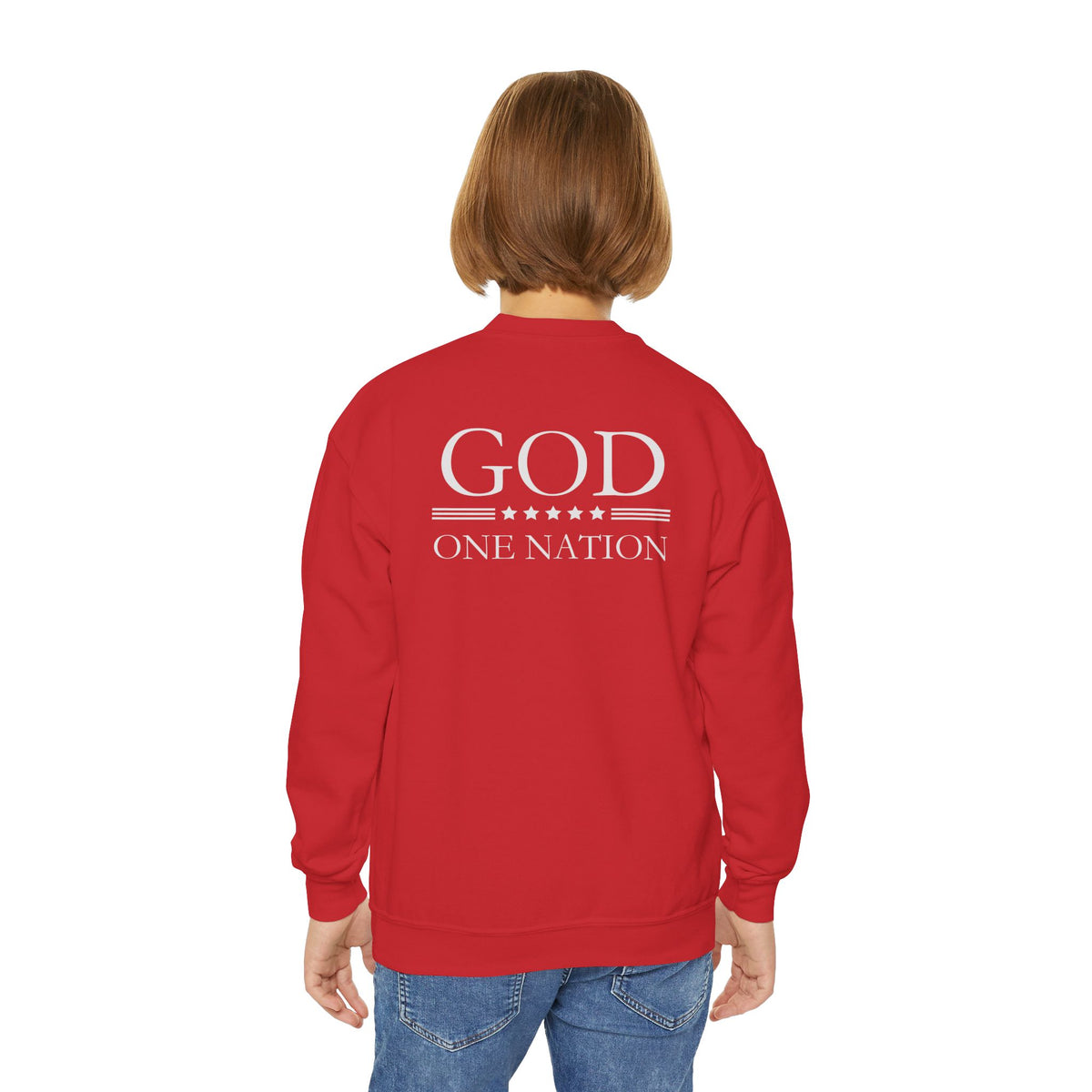 Kids One Nation Under God 1776 Crewneck Sweatshirt