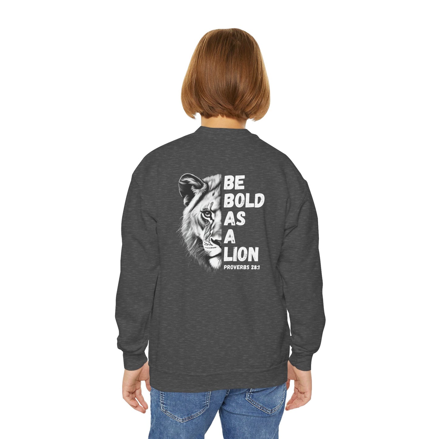 Kids Be Bold As A Lion Youth Crewneck Sweatshirt
