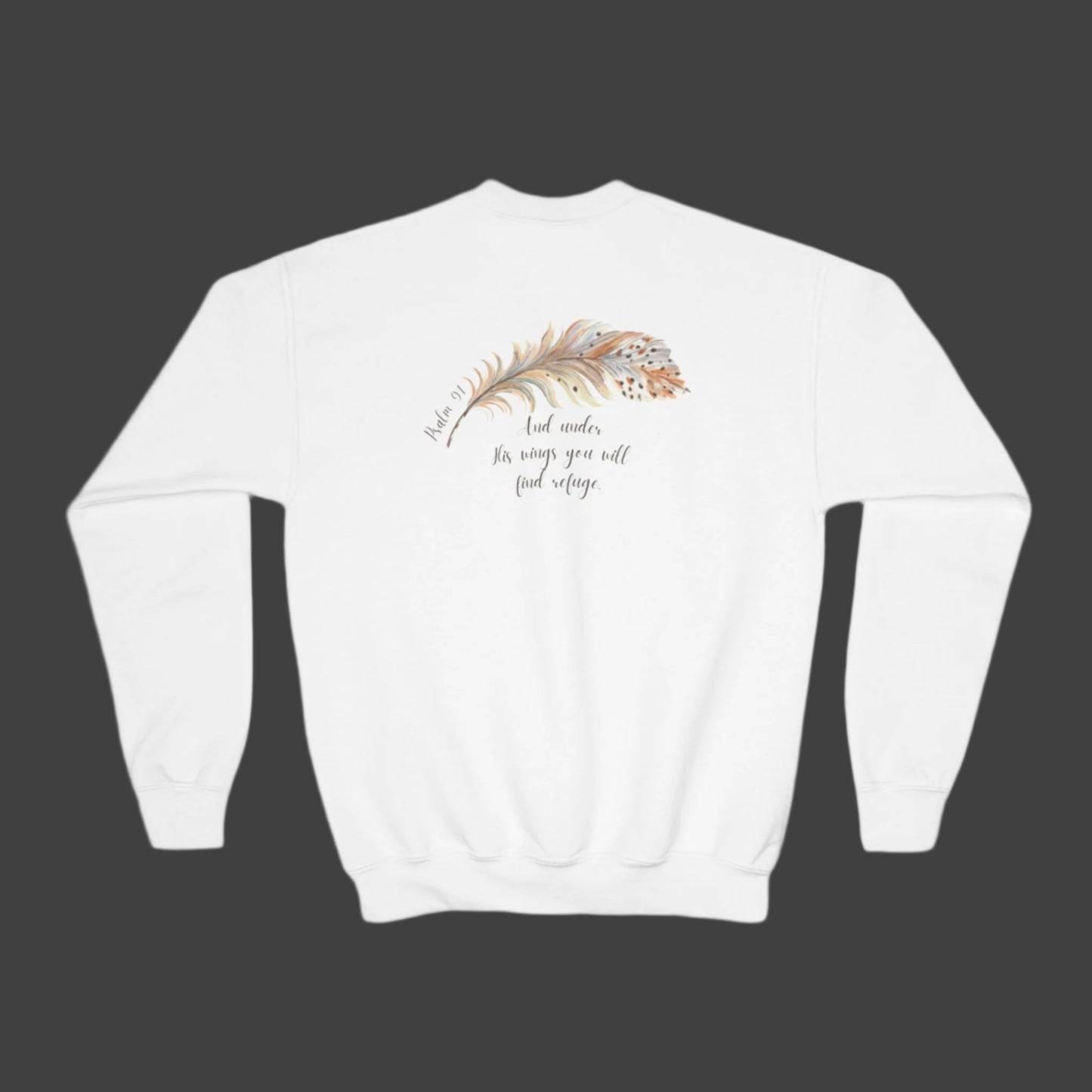 Girls Psalm 91 God's Protection Youth Crewneck Sweatshirt