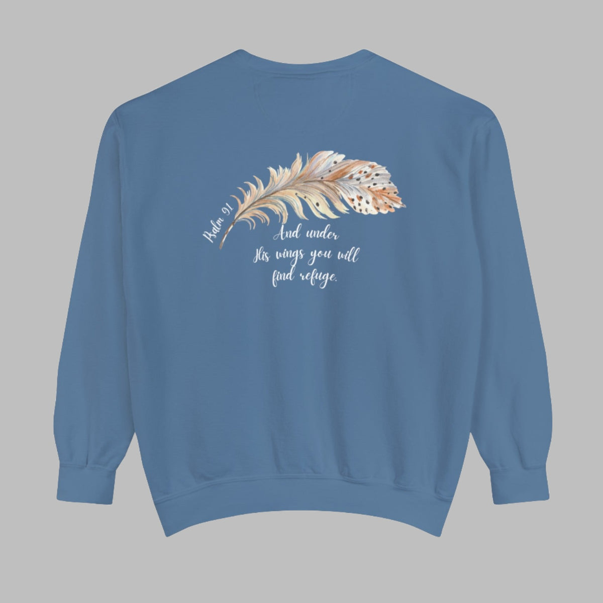 Psalm 91 is one of my favorite's and is one of the many times through God's word where He promises to protect those who find refuge in Him. This design is verse 4, "He will cover us with his feathers, and under His wings we'll find refuge." Cataldo Creations