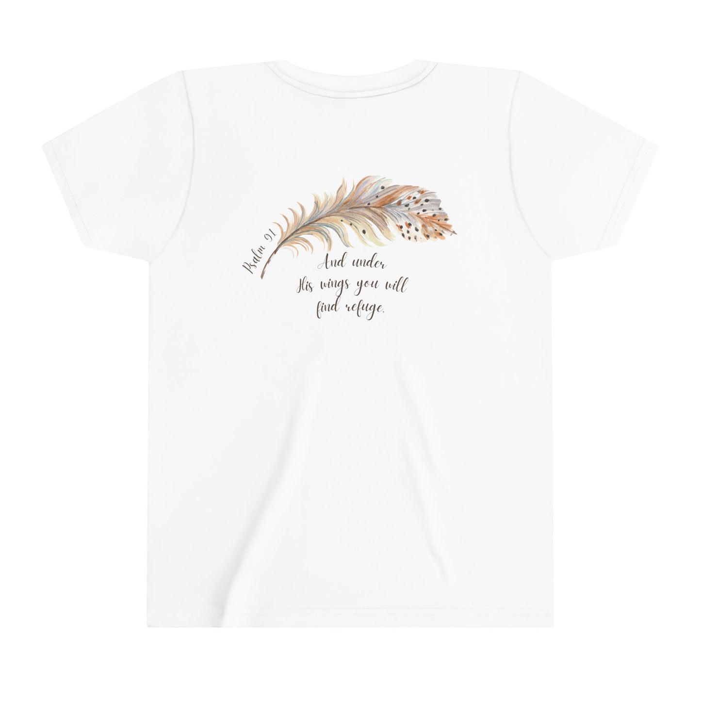 Girls Psalm 91 Bible Verse Youth Short Sleeve Tee