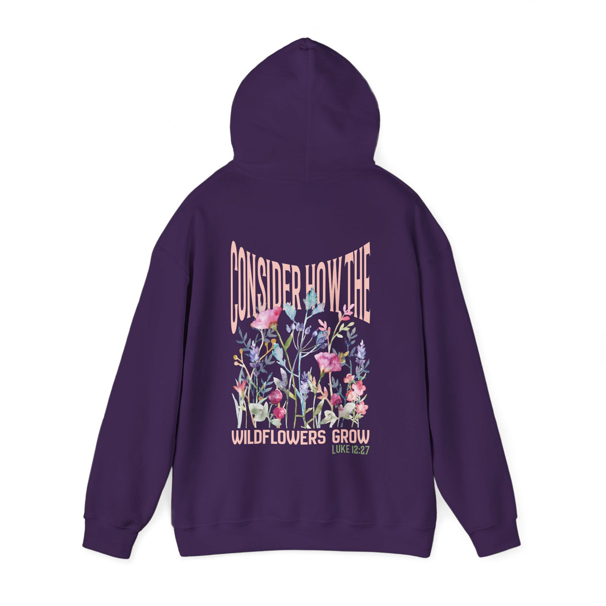 Consider How the Wildflowers Grow Bible Verse Hoodie, Christian Floral Hooded Sweatshirt