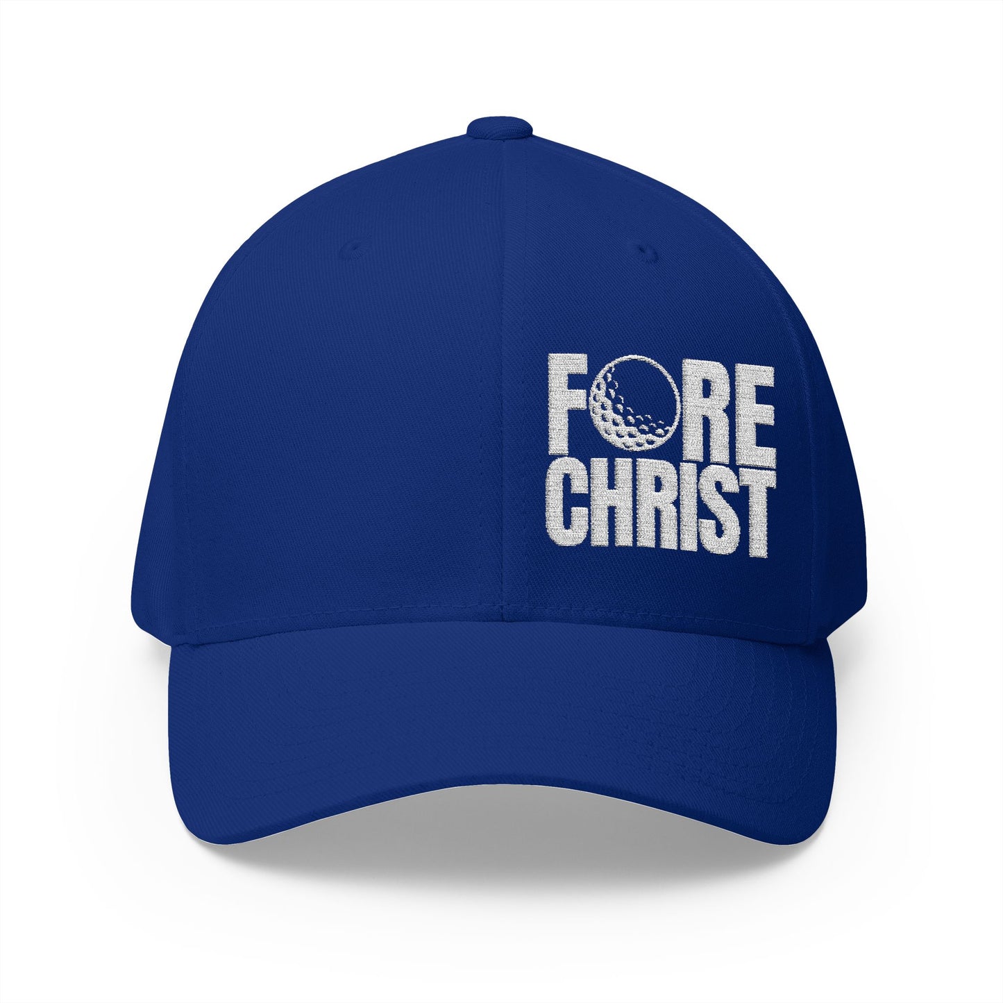 Fore Christ Embroidered Golf Hat - Faith-Inspired Closed-Back Hat For Golfers
