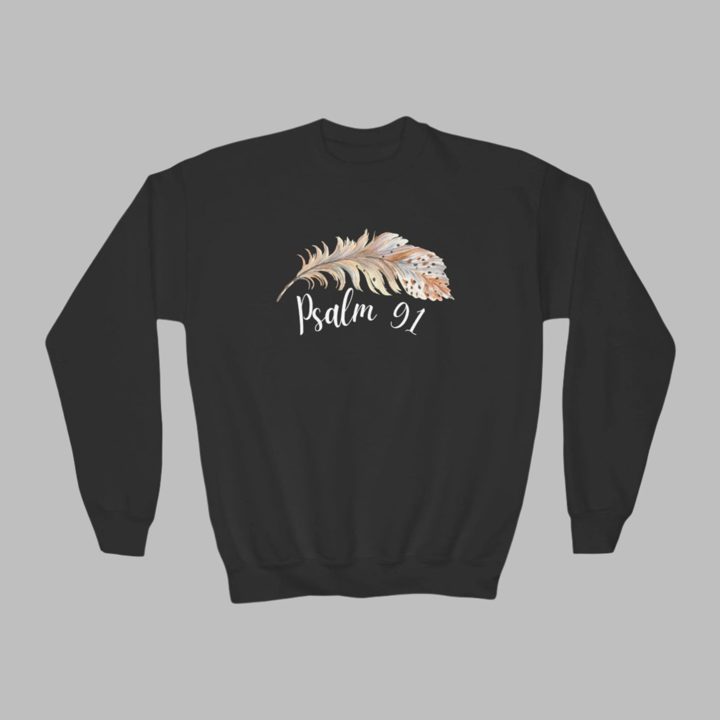 Girls Psalm 91 God's Protection Youth Crewneck Sweatshirt