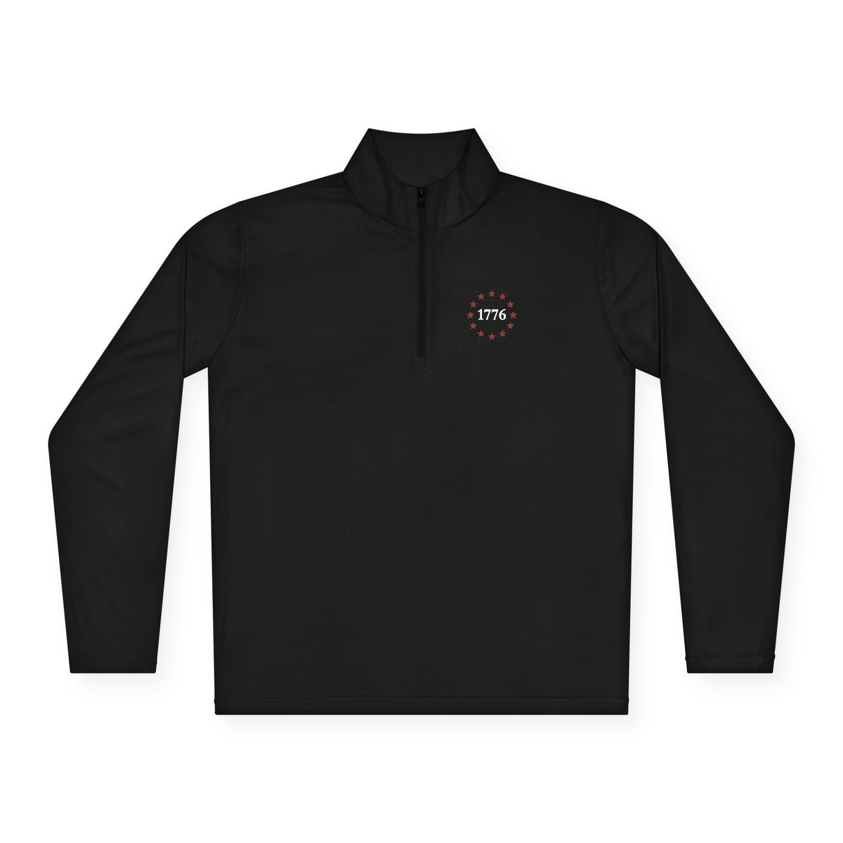 1776 One Nation Under God Patriotic Quarter-Zip. Fast Drying And Lightweight Athletic Pullover