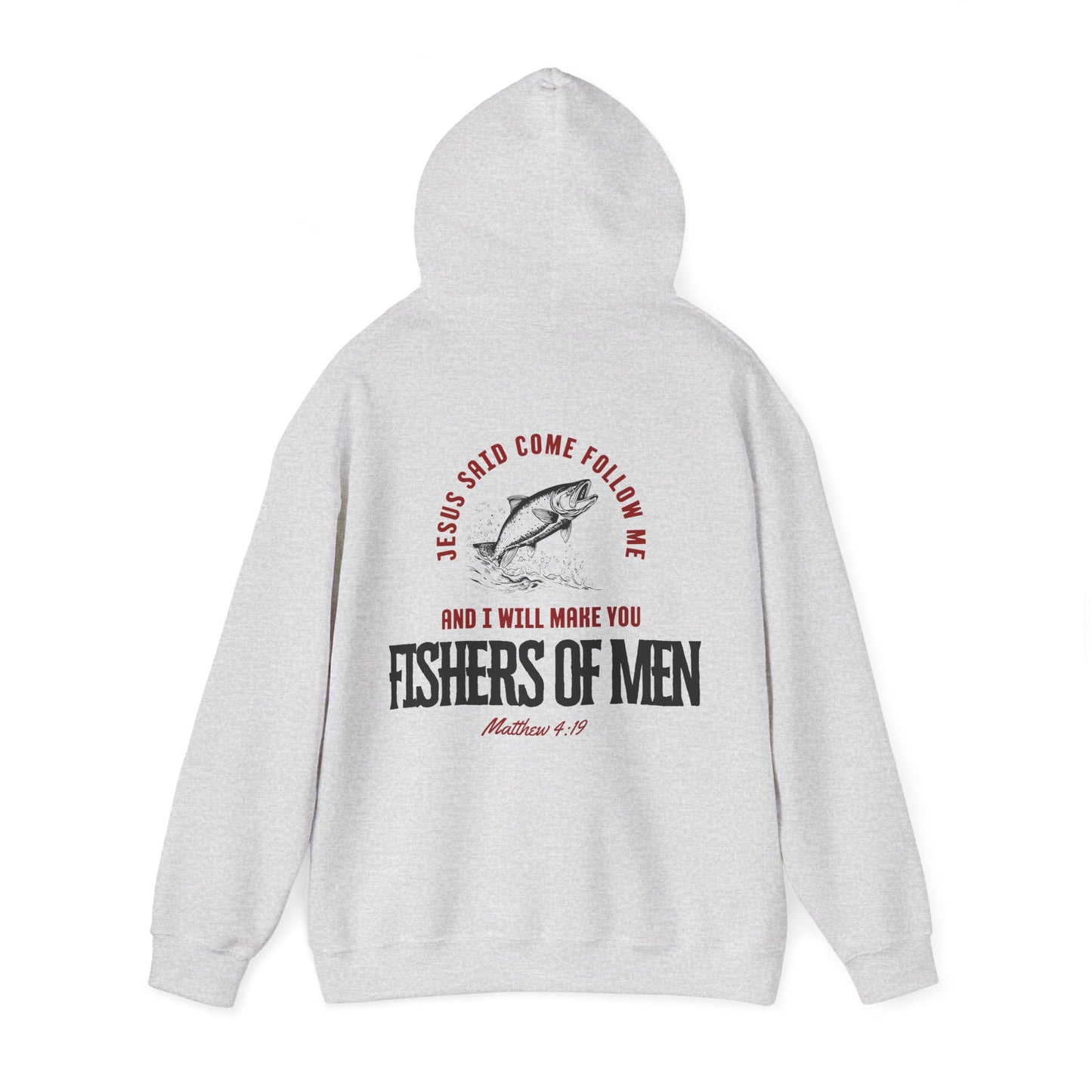 Fishers Of Men Scripture Hooded Sweatshirt, Heavyweight Jesus Inspired Bible Verse Hoodie