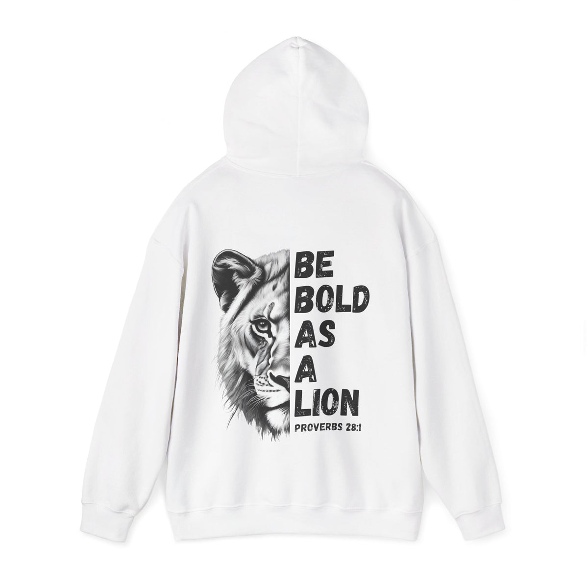 Be Bold As A Lion Christian Hoodie, Proverbs Bible Verse Hooded Sweatshirt, Lion Graphic Faith Based Sweatshirt