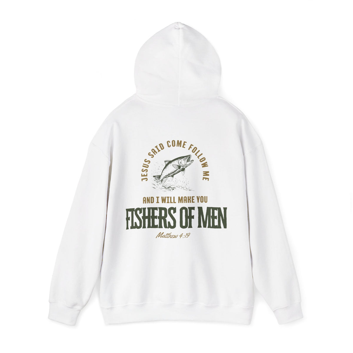 Fishers Of Men Scripture Hooded Sweatshirt, Heavyweight Jesus Inspired Bible Verse Hoodie