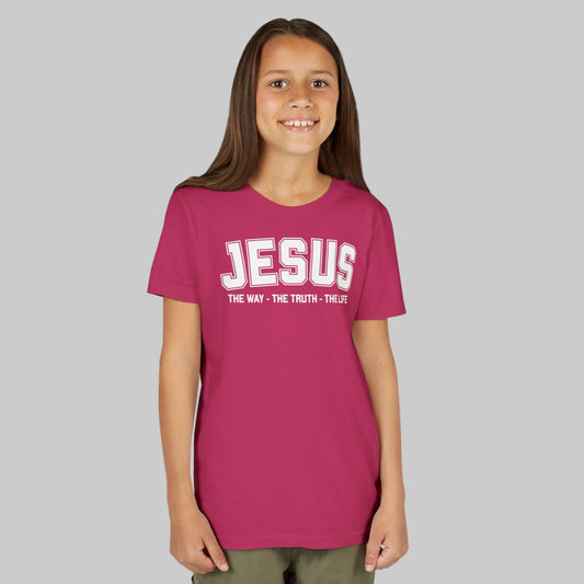 Faith-Inspired Youth Tee - Jesus - The Way, The Truth, The Life, Christian Apparel, Faith-Based Gift, Youth Clothing