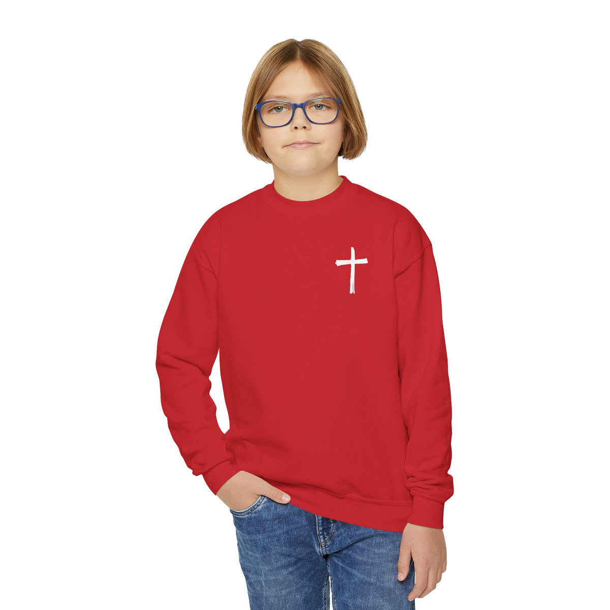 Kids Lions Never Bow Down To Hyenas Youth Crewneck Sweatshirt