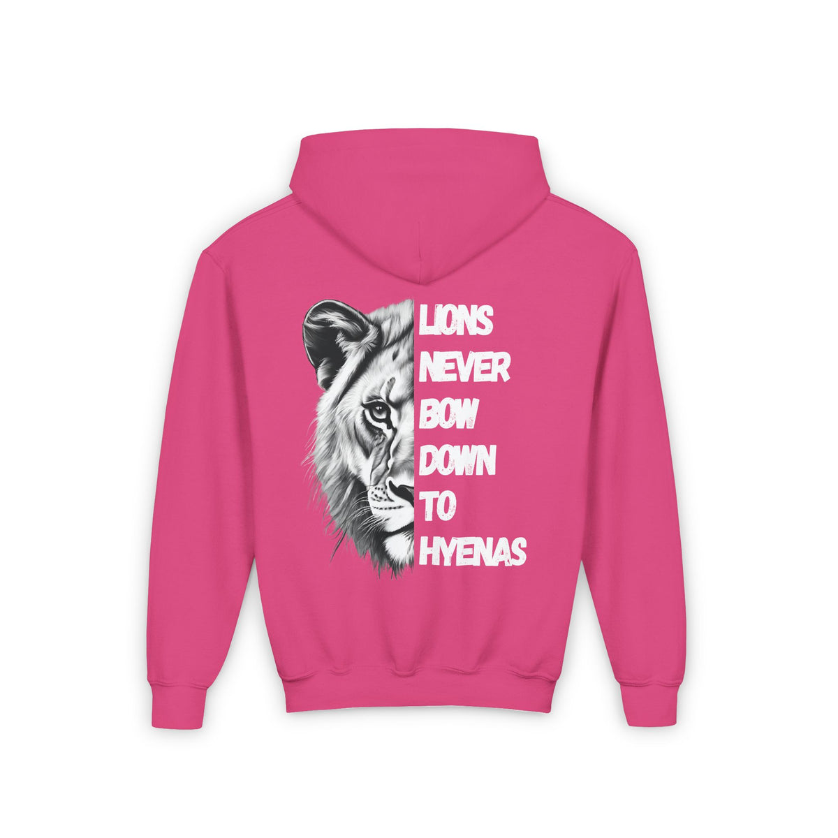 Kids Lions Never Bow Down To Hyenas Hooded Sweatshirt