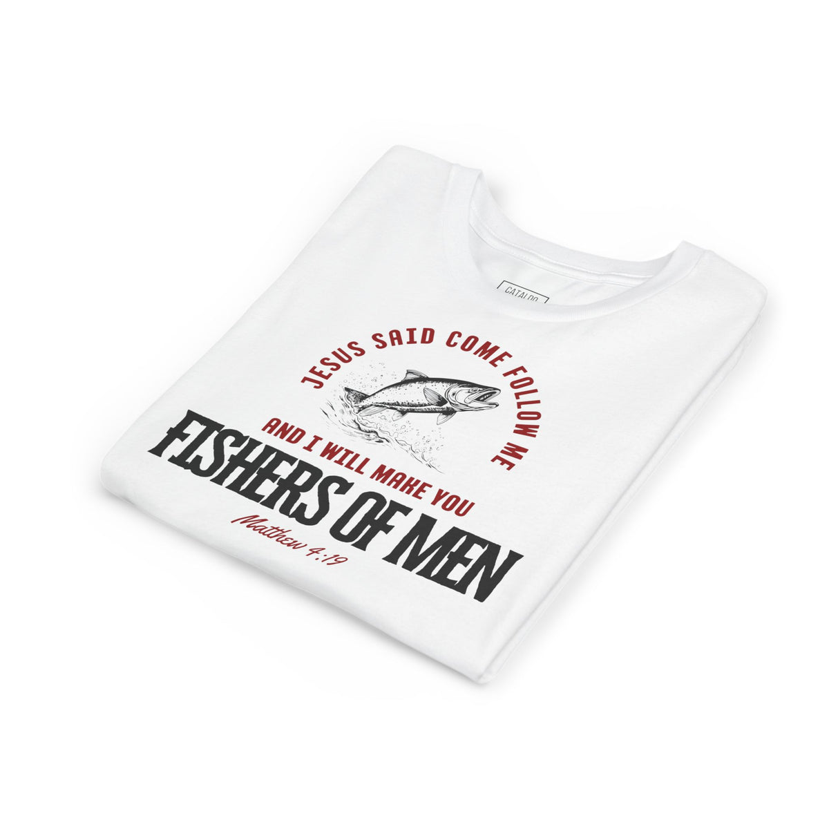 Fishers Of Men Youth Short Sleeve Scripture Tee - Inspirational Jesus Design
