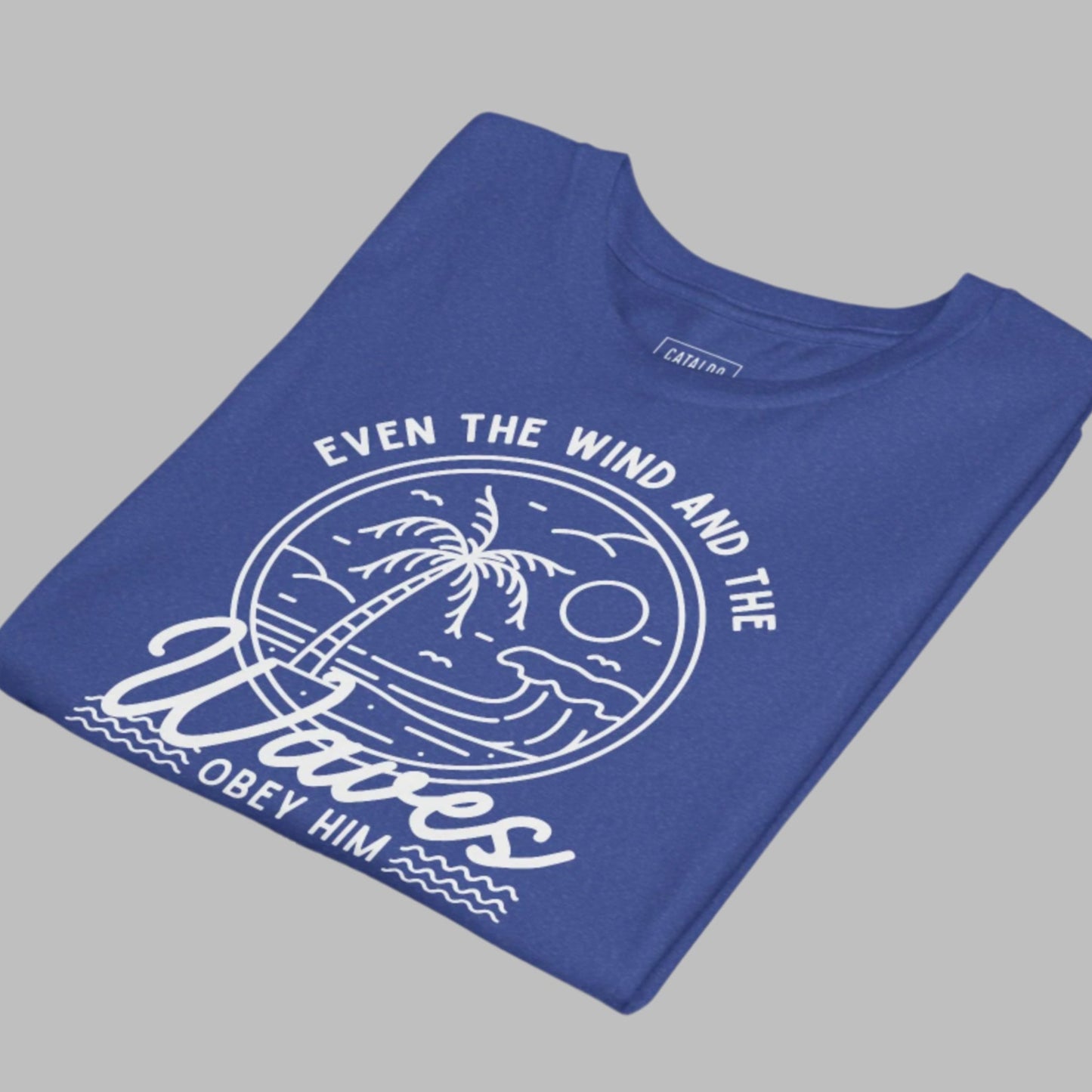 Youth Short Sleeve Tee - 'Even the Wind and the Waves Obey Him' Kids Bible Verse Shirt