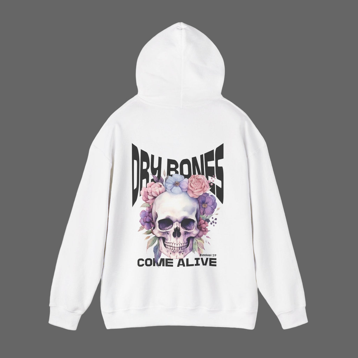 Dry Bones Come Alive Funky Christian Hoodie, Ezekiel 37 Bible Verse Skull Hooded Sweatshirt, Christian Graphic Hoodie