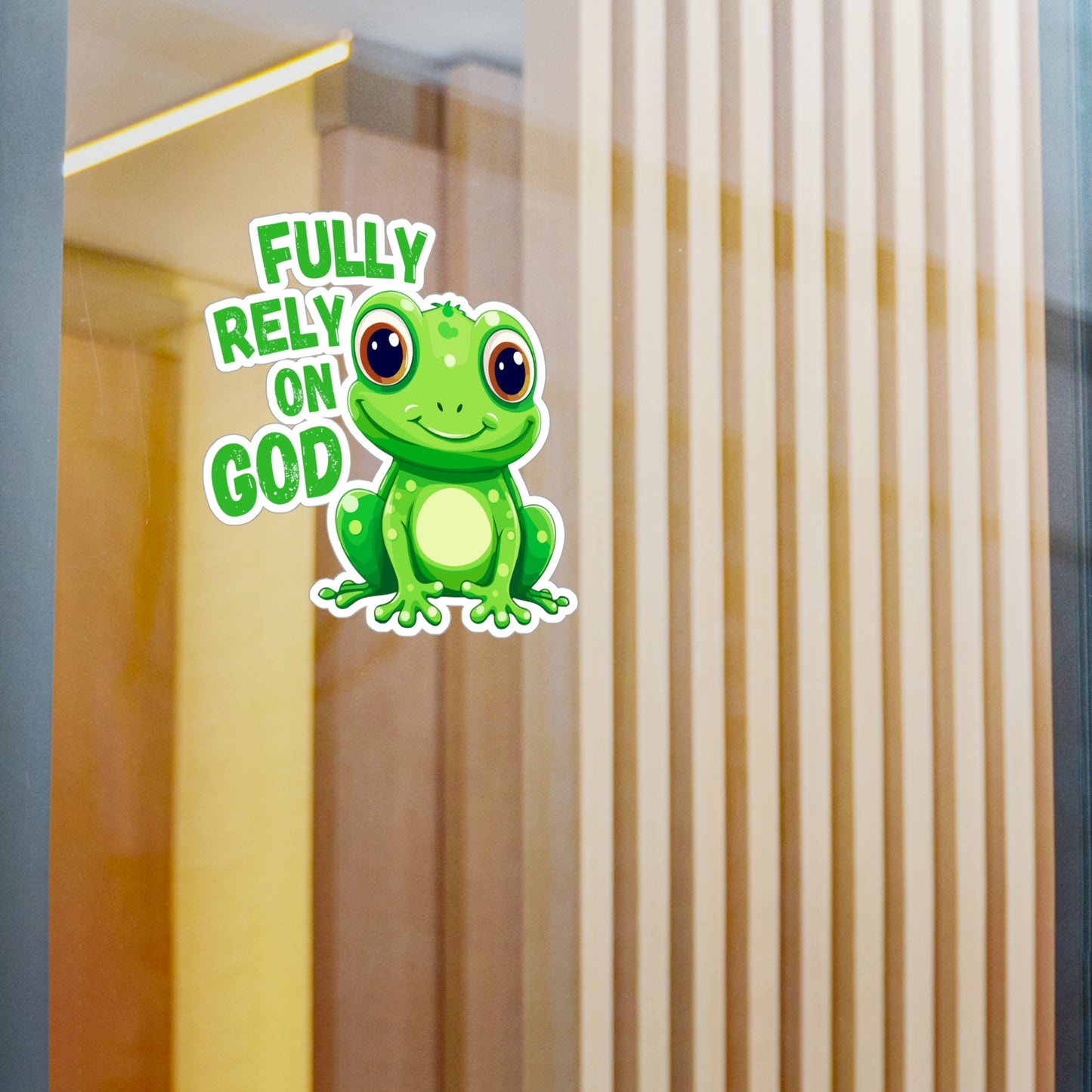 FROG Sticker, Fully Rely On God Christian Sticker Decal, Frog Laptop Sticker, Nature Aesthetic, Gift for Faith Lovers
