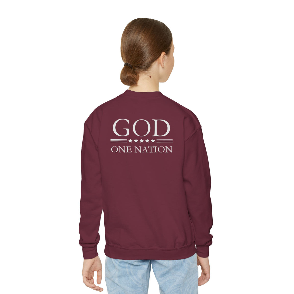 Kids One Nation Under God 1776 Crewneck Sweatshirt