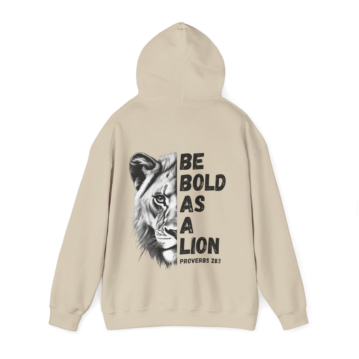 Be Bold As A Lion Christian Hoodie, Proverbs Bible Verse Hooded Sweatshirt, Lion Graphic Faith Based Sweatshirt