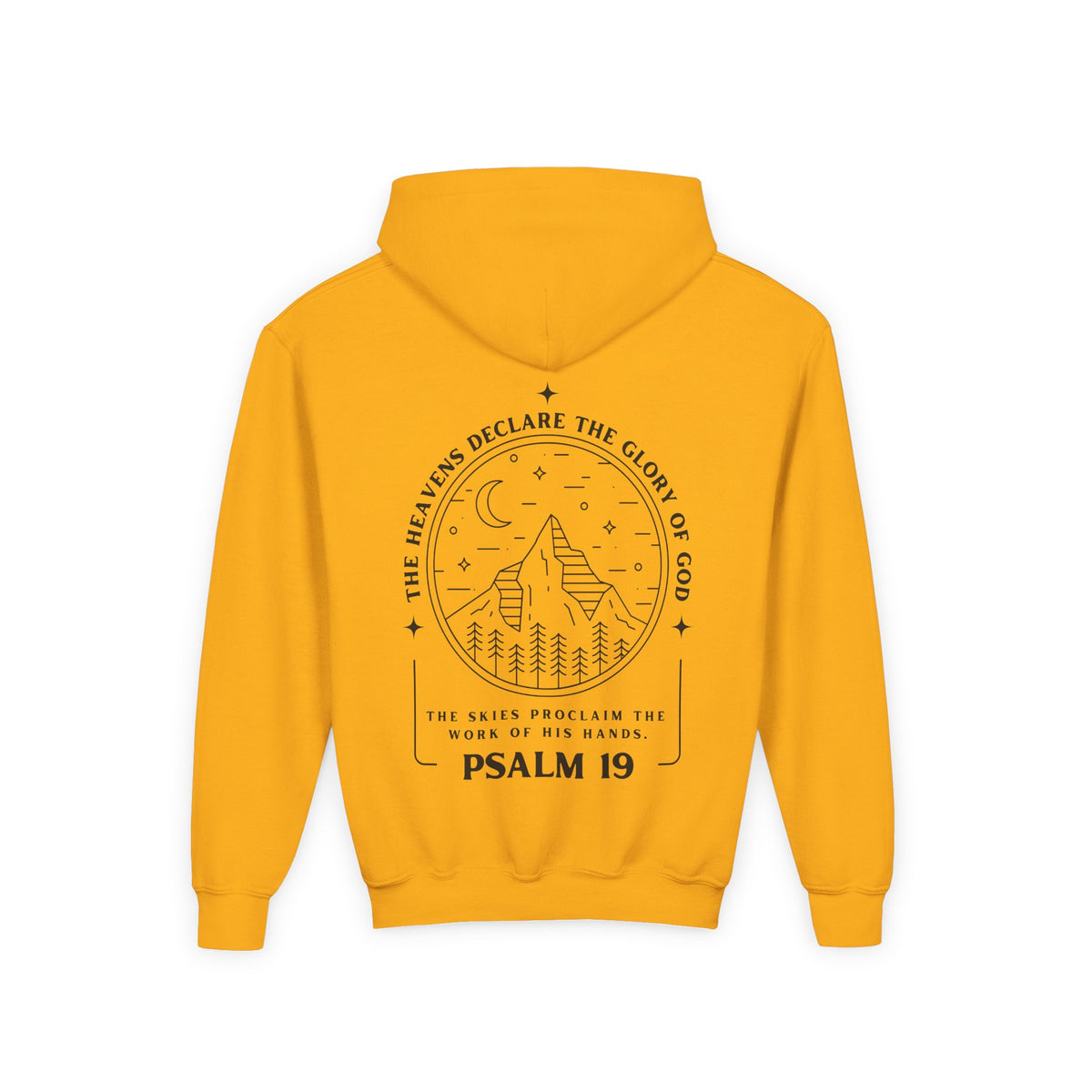 Youth Psalm 19 Hooded Sweatshirt, Cozy Kids Christian Apparel, 'The Heavens Declare The Glory Of God' Teen Bible Verse Hoodie