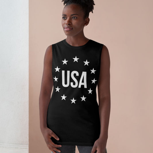 USA Stars Unisex Tank Top - Patriotic Summer Wear