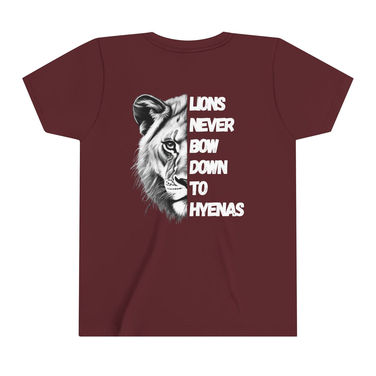 Kids Lions Never Bow Down To Hyenas Short Sleeve Tee