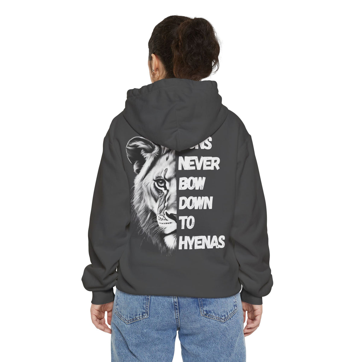 Lions Never Bow Down To Hyenas Adult Premium Hoodie