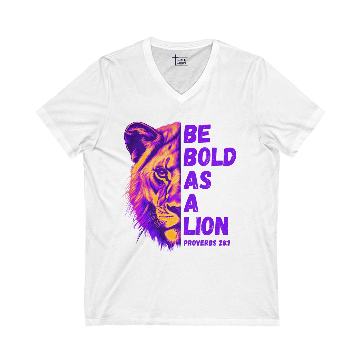 Short Sleeve Be Bold As A Lion V-Neck Tee