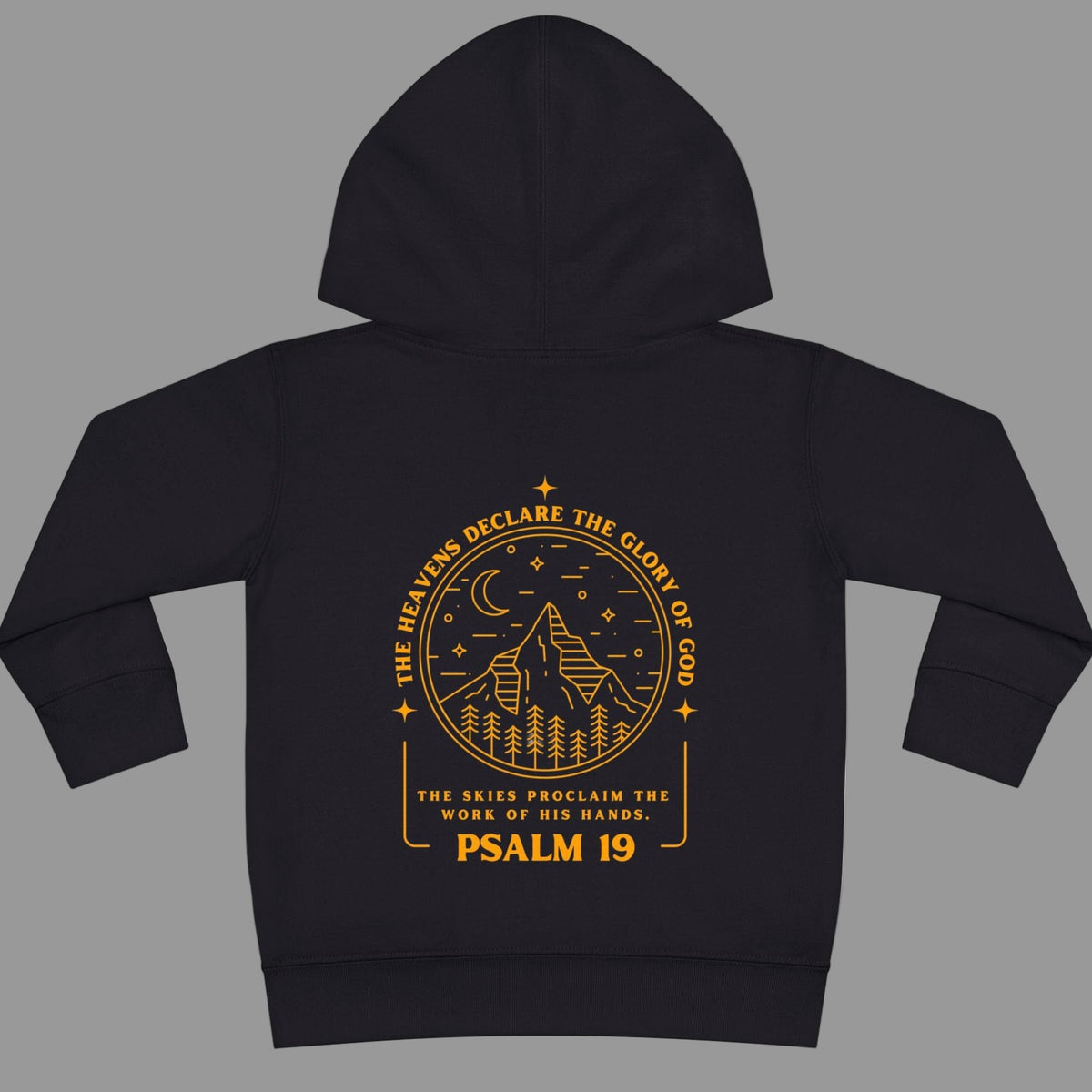 Toddler Psalm 19 'The Heavens Declare The Glory Of God' Pullover Fleece Hoodie, Christian Toddler Hooded Sweatshirt