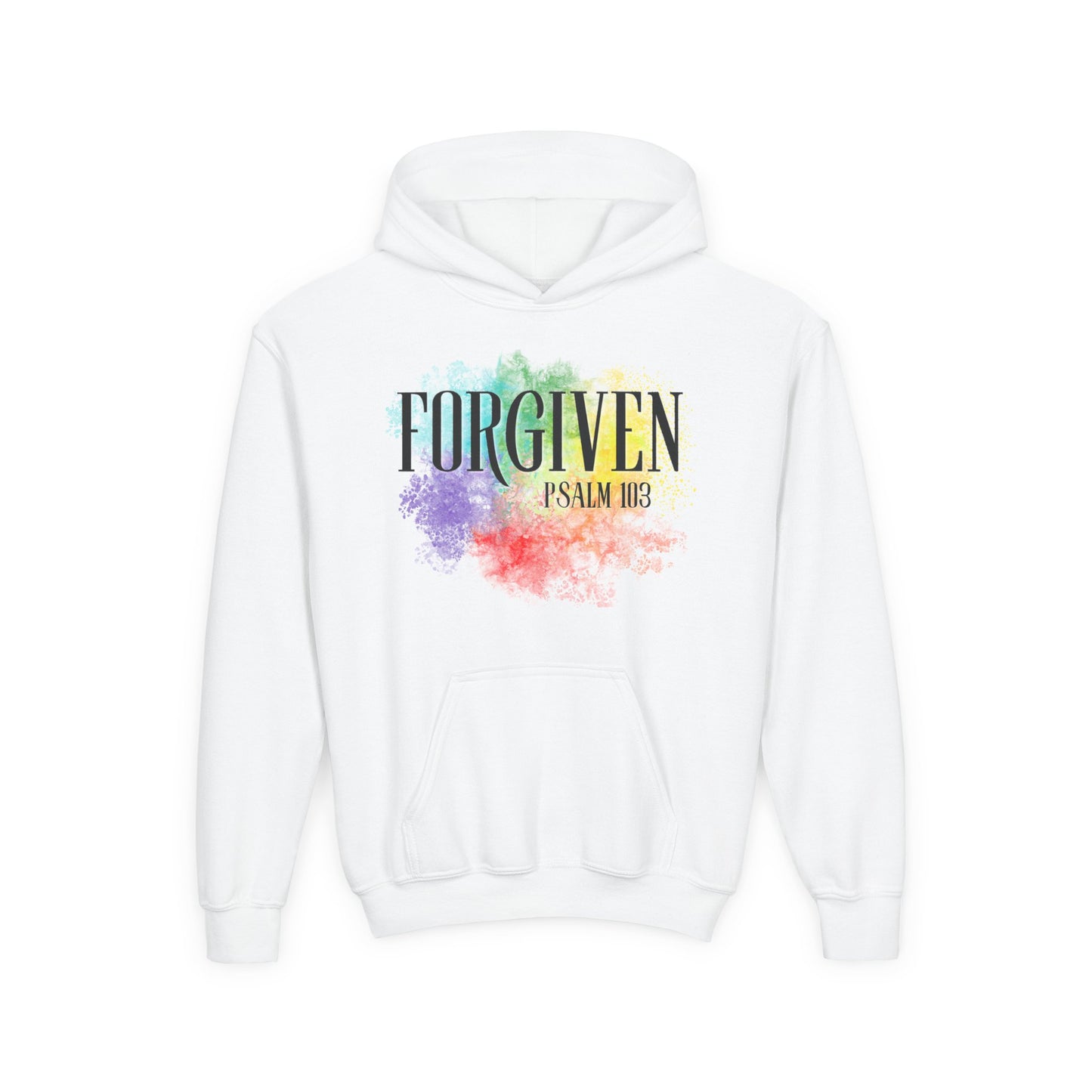 Youth Forgiven Psalms Bible Verse Heavyweight Hooded Sweatshirt