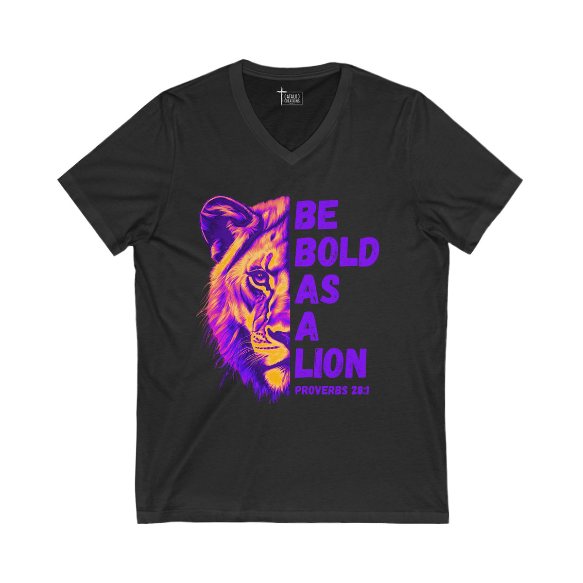 Short Sleeve Be Bold As A Lion V-Neck Tee