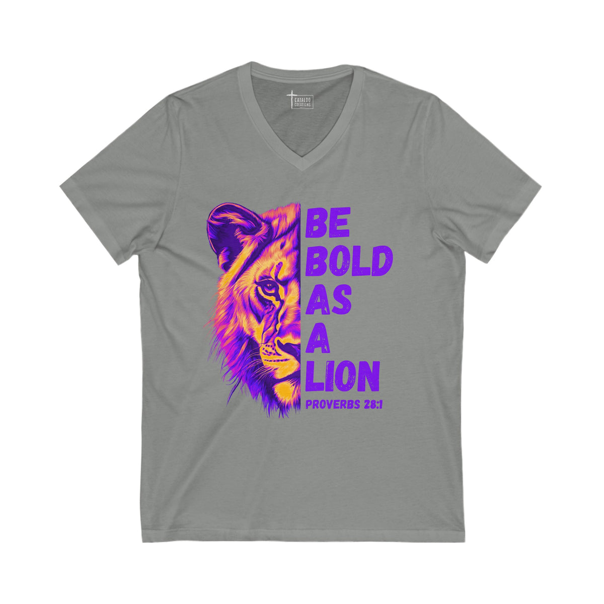 Short Sleeve Be Bold As A Lion V-Neck Tee