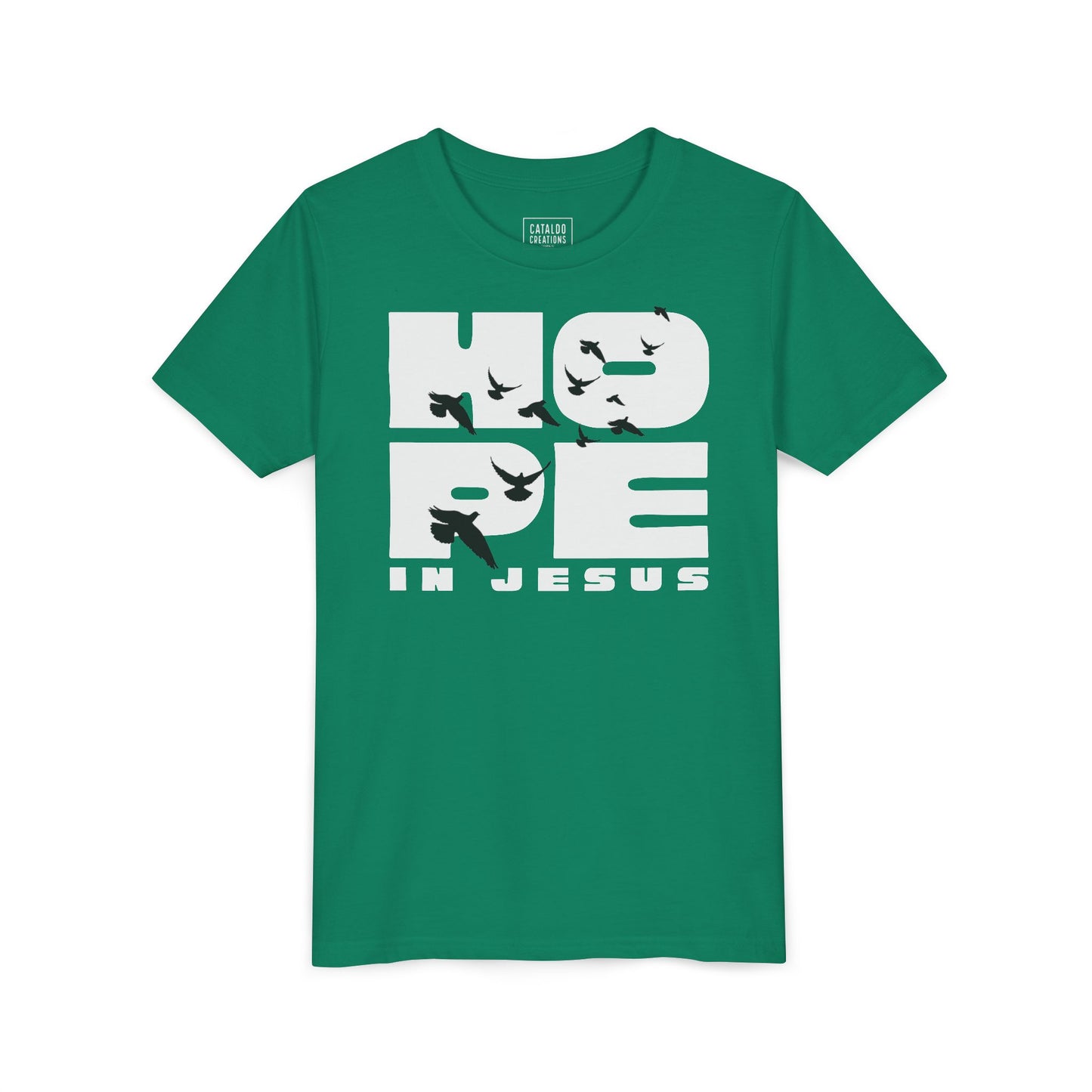 Hope in Jesus Youth Tee, Inspirational Kids Shirt, Faith-Based T-Shirt, Christian Apparel, Gifts for Church Events