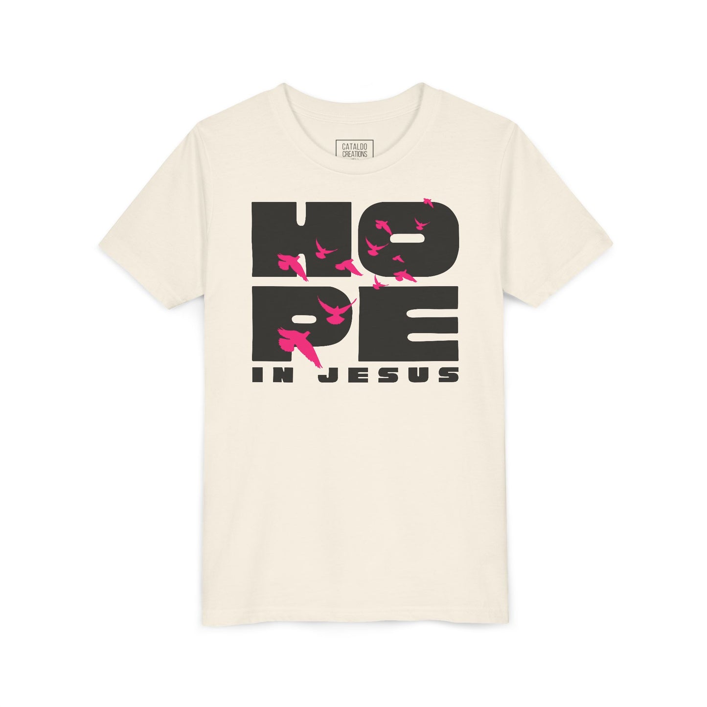 Hope in Jesus Youth Tee, Inspirational Kids Shirt, Faith-Based T-Shirt, Christian Apparel, Gifts for Church Events