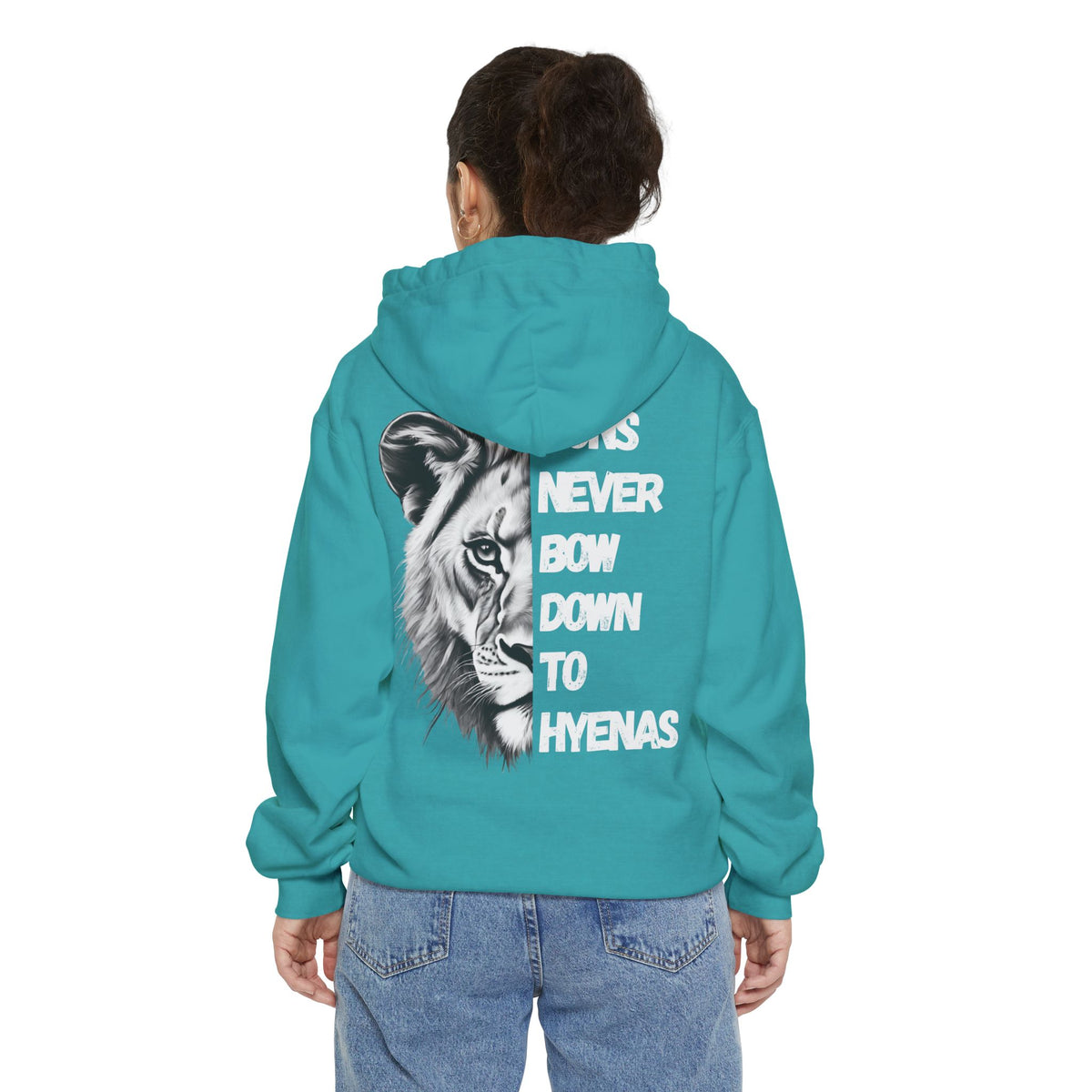 Lions Never Bow Down To Hyenas Adult Premium Hoodie