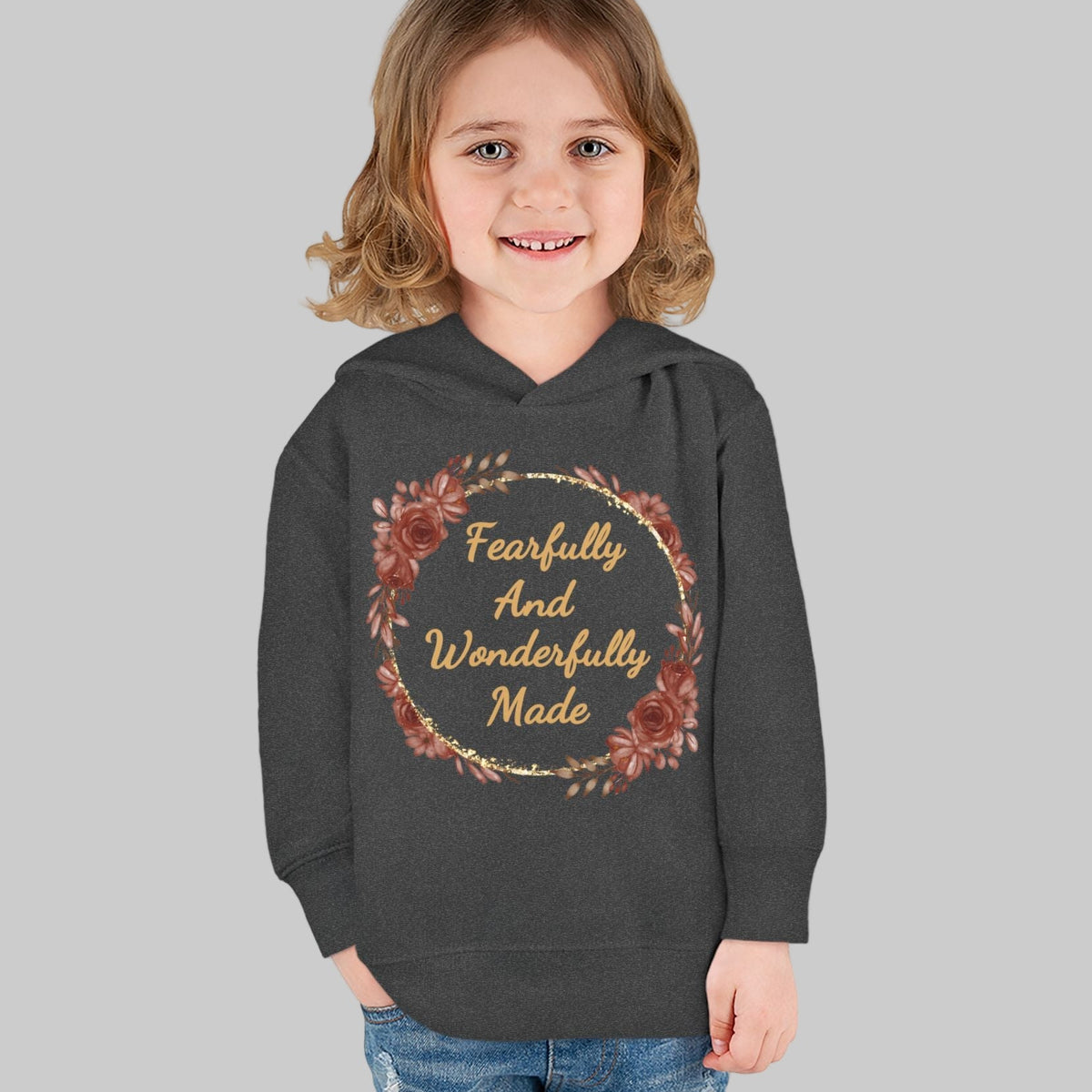 Toddler Fearfully And Wonderfully Made Hoodie, Toddler Bible Verse Hoodie, Christian Hooded SweatShirt For Toddler Girls