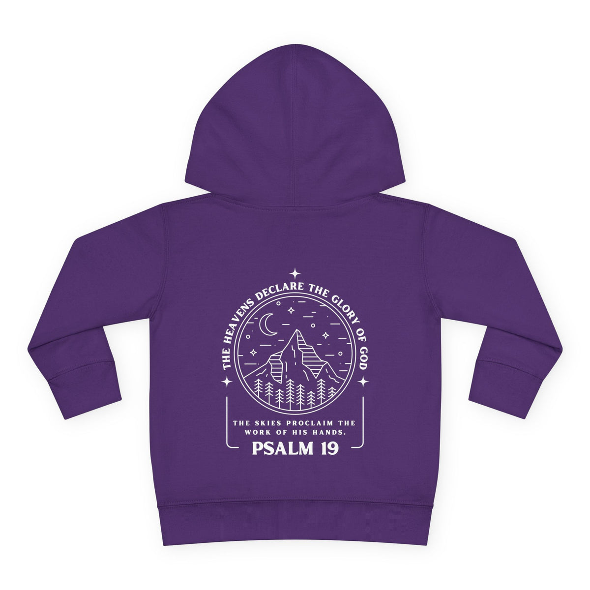 Toddler Psalm 19 'The Heavens Declare The Glory Of God' Pullover Fleece Hoodie, Christian Toddler Hooded Sweatshirt