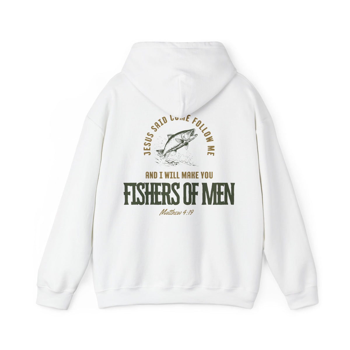 Fishers Of Men Scripture Hooded Sweatshirt, Heavyweight Jesus Inspired Bible Verse Hoodie