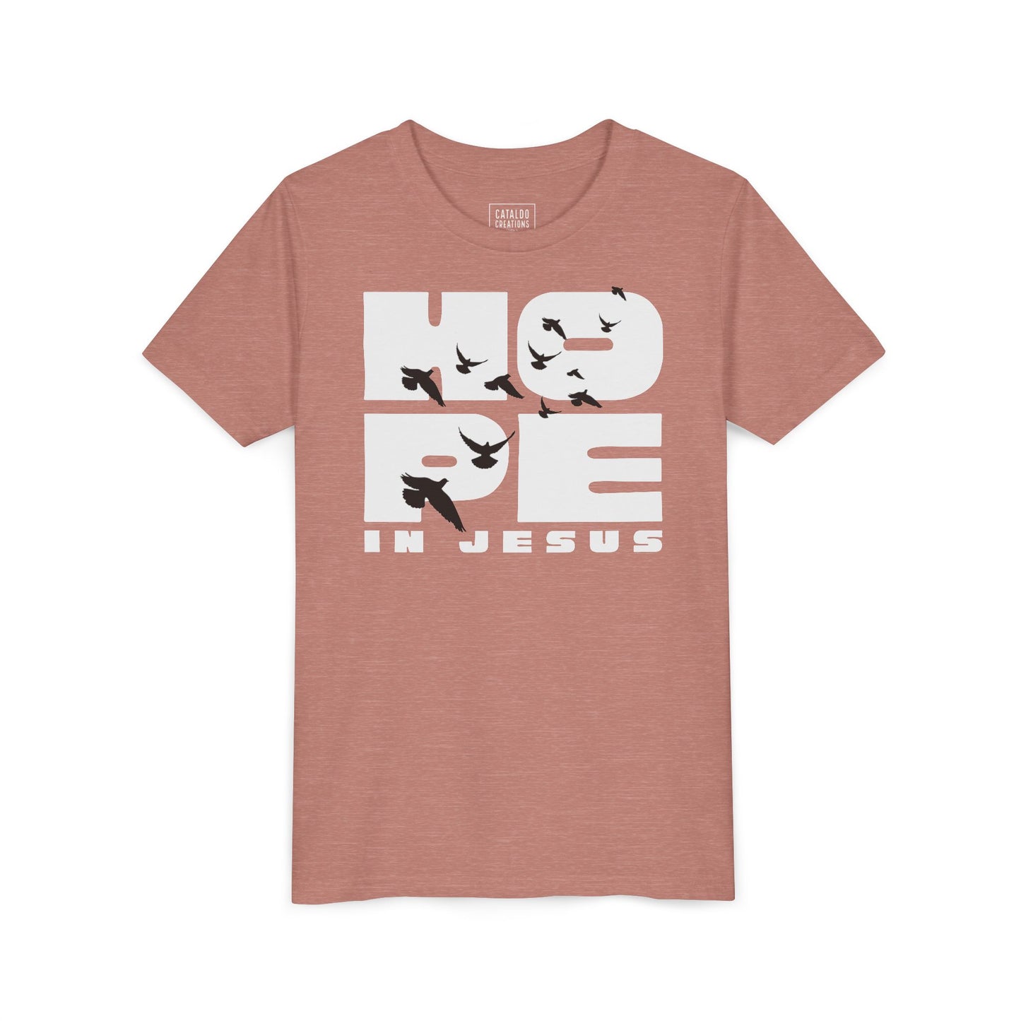 Hope in Jesus Youth Tee, Inspirational Kids Shirt, Faith-Based T-Shirt, Christian Apparel, Gifts for Church Events