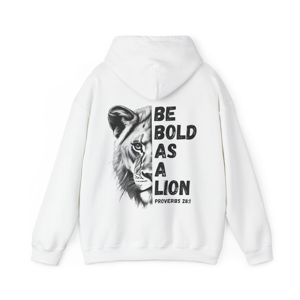 Be Bold As A Lion Christian Hoodie, Proverbs Bible Verse Hooded Sweatshirt, Lion Graphic Faith Based Sweatshirt