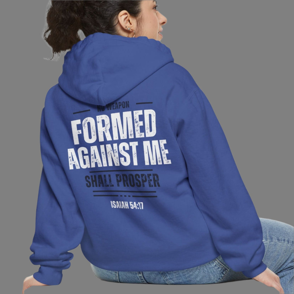 No Weapon Formed Against Me Shall Prosper Bible Verse Premium Hoodie