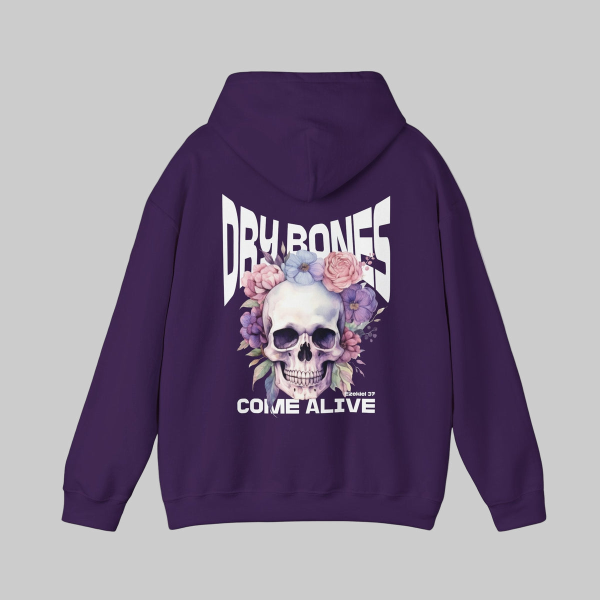 Dry Bones Come Alive Funky Christian Hoodie, Ezekiel 37 Bible Verse Skull Hooded Sweatshirt, Christian Graphic Hoodie