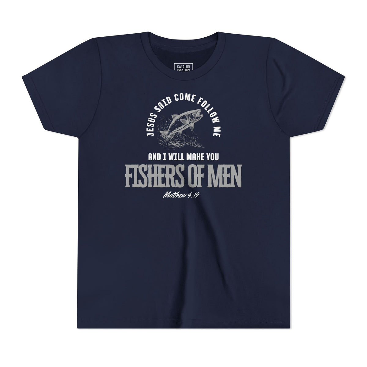 Fishers Of Men Youth Short Sleeve Scripture Tee - Inspirational Jesus Design