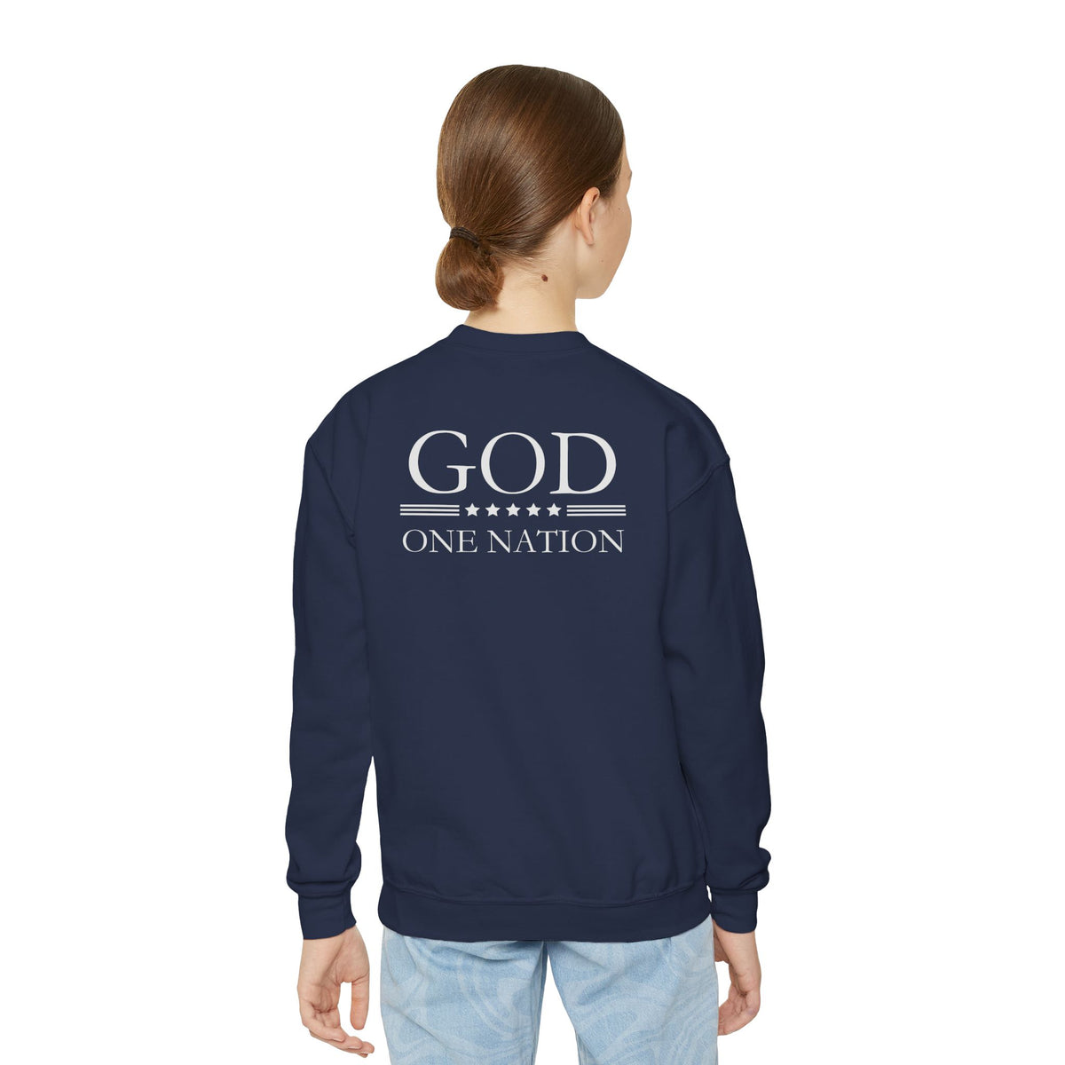 Kids One Nation Under God 1776 Crewneck Sweatshirt